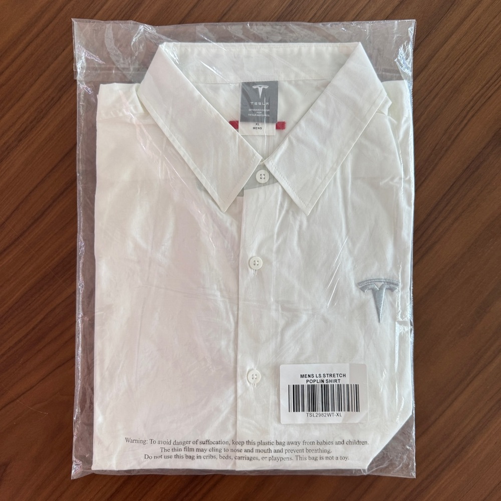 Tesla men’s stretch poplin button down shirt